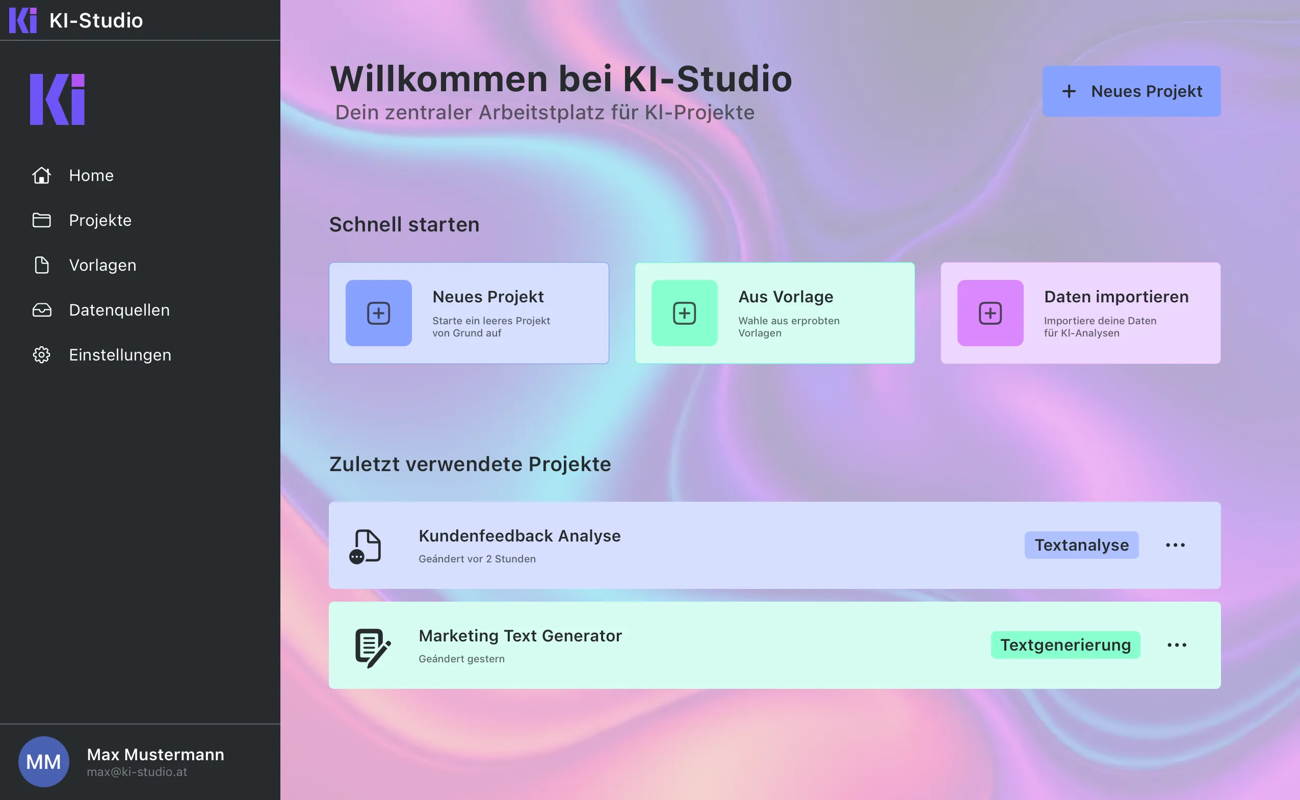 KI-Studio private AI workspace interface